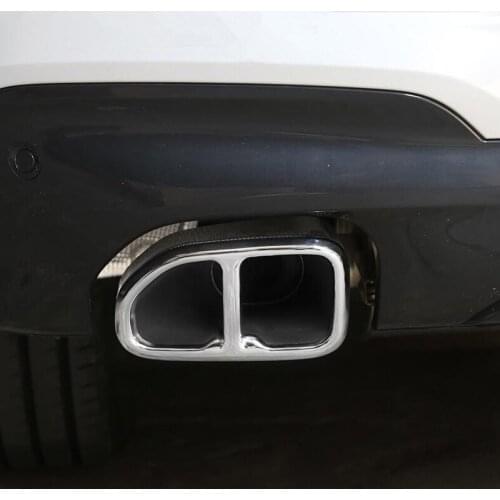 Car Styling Tail Exhaust Cover Trim For BMW X3 G01 G08 25i 30i 2018 2019 Stainless Steel Black Tail Vent Decoration Frame Strips
