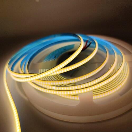 3000K 4000K 5mm Super Thin COB LED Strip 384LEDs/m Flexible Narrow LED Light Bar Warm Cold White For Decor Lighting DC12V 24V