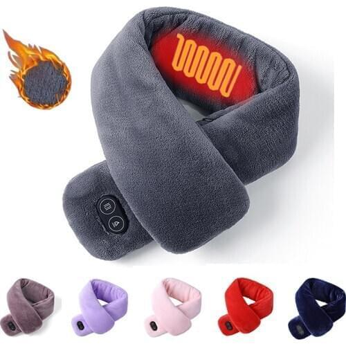 Smart Heating USB Neck Gaiter Ski Neck Warmer Tube Massage Scarf Men Women Winter Warm Neck Protection Electric Bandana Scarf