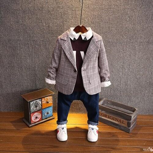 2020 Spring Casual Plaid Jacket For Boys Long Sleeve Solid Childrens' Jacket High Quality Fashion Kids Jacket