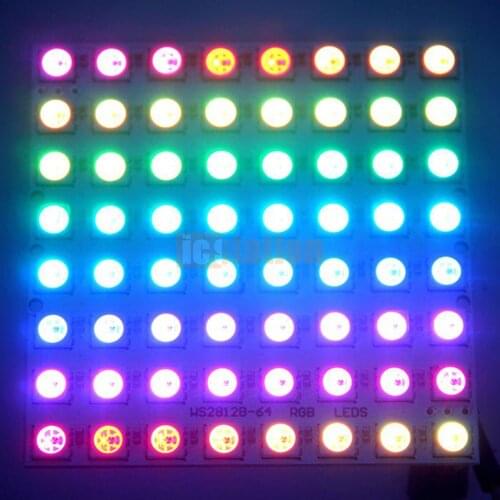 WS2812B 8*8 8X8 64 bits RGB LED Light Matrix 5050 WS2812B Board With Integrated Driver RGB Light Dot Matrix
