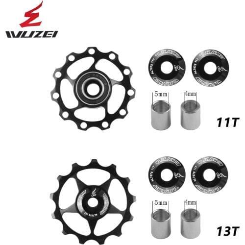 2pcs Mountain Bicycle Rear Derailleur 11T 13T Pulley Jockey Wheel CNC Aluminum Alloy Road Bike Guide Roller Idler 4mm 5mm 6mm