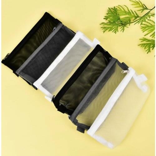 1Pcs Black Cosmetic Bag Stationery Practical Pencilcase Girls School Supplies Neceser Make Up Bag Makeup Pouch Cosmetic Bag