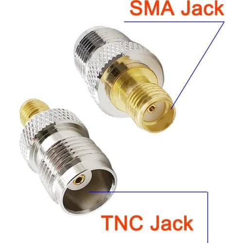 1Pcs TNC to SMA Jack RF Coaxial Antenna Connector TNC Female to SMA Female Jack Straight Pin F/F Coax Jack Converter Adapter