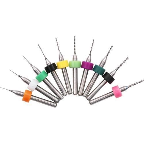 Tool Set Circuit Board Drill Bit Print 10pcs 0.3-1.2mm Center High Speed Steel Pcb Electrical Carbide Micro Axk-236