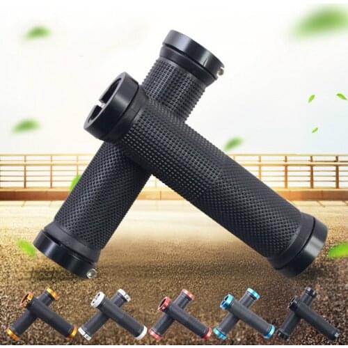 2@#Soft Rubber Anti-Slip Handle Grip Lock Bar End 1 Pair Motorcycle Road Cycling Bike Bicycle Mtb Handlebar Cover Grips Smooth