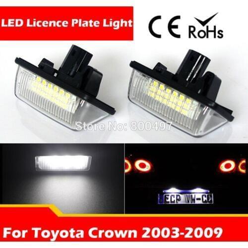 2 x LED Number License Plate Lamps License Plate Lights CANBUS OBC Error Free 18 High Power SMD LED For Toyota Crown 2003 - 2009