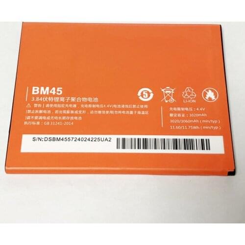 3.84V 3060mAh BM45 For Xiaomi Redmi Note 2 Battery