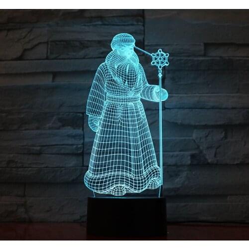 3D Lamp Christian Pope Touch Sensor Bright Base 7 Colors with Remote Best Present for Children Dropship Led Night Light Lamp