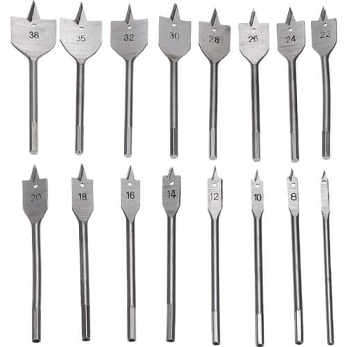 6Pcs/Set 6-38MM Wood Flat Drill Set Carbon Steel Woodworking Spade Drill Bits Durable Woodworking Tool Sets For Electric Hammer