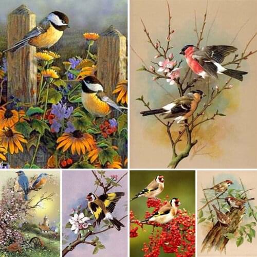 5D Diamond Painting Birds Kit DIY Full Drill Square Diamond Embroidery Animal Mosaic Picture of Rhinestones Home Decoration