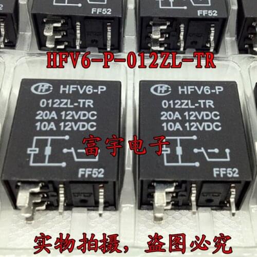 Free shipping lot (10 pieces/lot) HONGFA HF HFV6-P-012ZL-TR 5PINS 20A/10A/12VDC Automotive Relays original New