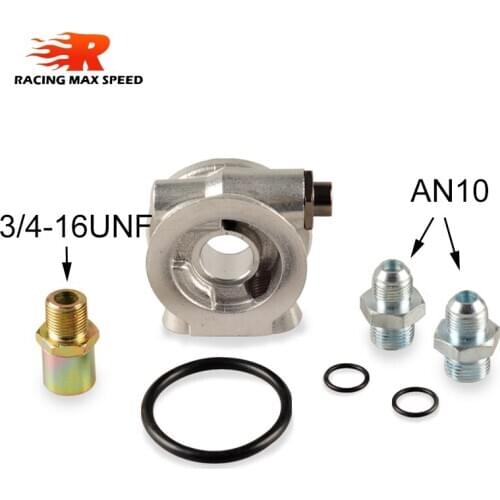 Free shipping Oil Cooler Sandwich adapter Plate With Thermostat And Adapter Threads AN10 AN8 oil filter adapter