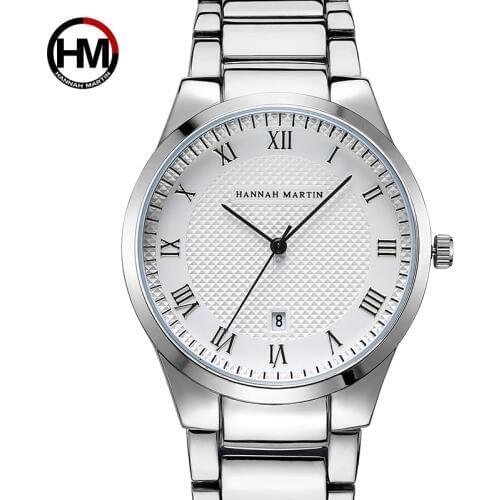 2020 Hannah Martin Top Brand Luxury Wrist Watch Men Watch Waterproof Mens Watch Auto Date Roman numerals Watches reloj hombre