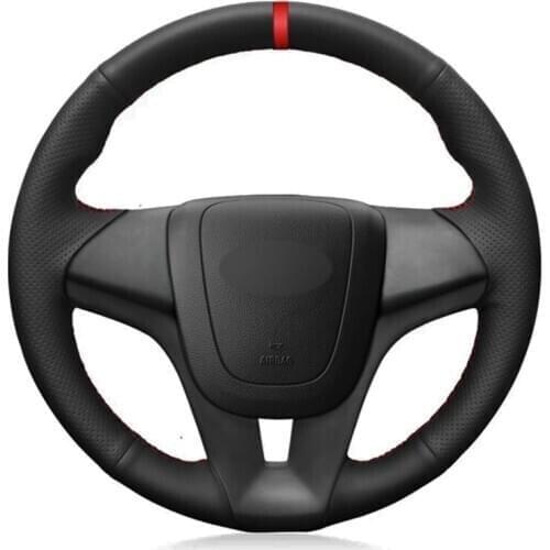 Car Steering Wheel Cover Hand-stitched Soft Black Artificial Leather For Chevrolet Cruze 2009-2014 Aveo 2011-2014 Orlando 2010