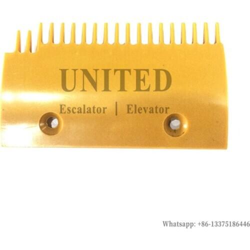 Escalator Yellow Plastic ABS Comb Plate DSA2000168-L L163mm W95mm Hole Space 90mm 19Teeth LEFT