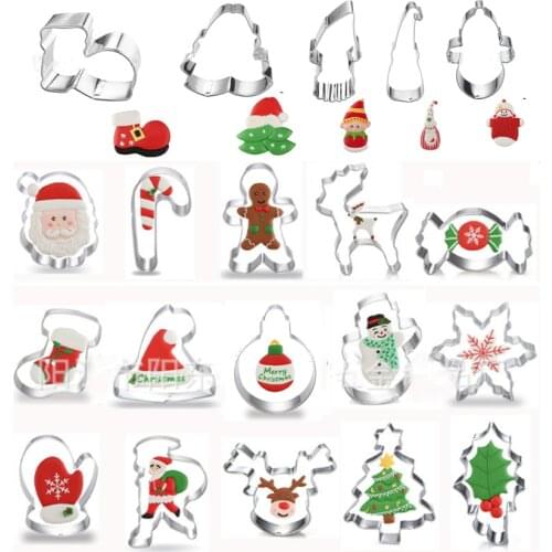 1pcs Patisserie Reposteria Christmas Tree Hanging Santa Claus Metal Cookie Cutter Sugarcraft Fondant Cake Tools Biscuit Mould