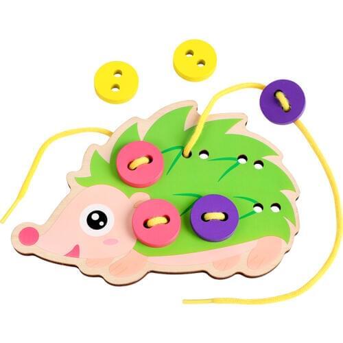 Montessori Dress Toys Threading Board Button Training Hand-eye Coordination Movement Training Basic Life Skill Unisex Boys Girls