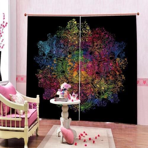 Personality Blackut curtains curtain Luxury Blackout 3D Window Curtain For Living Room black curtains