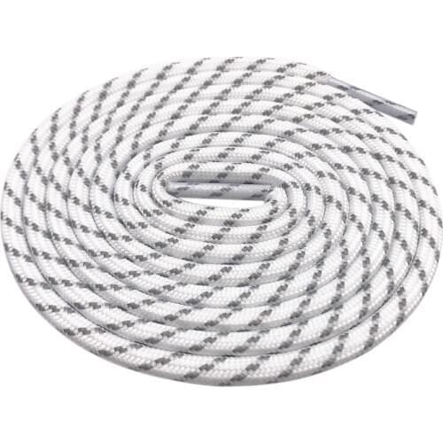 Coolstring Round Striped Rope Laces Beige White Bootlaces Polyester Shoelace Shoestring For Roller Skates Hiking Outdoor Shoes