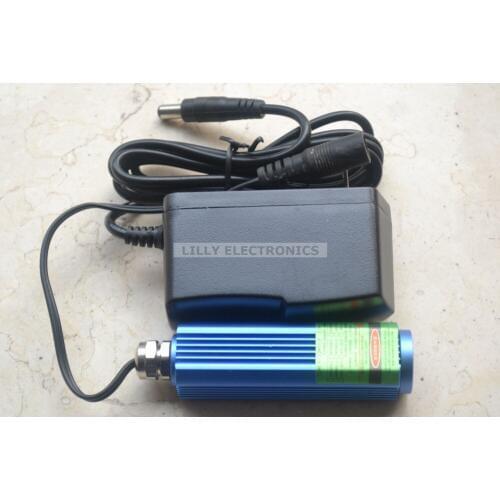 515nm 520nm 50mW Focusable/Adjustable Dot Laser Module 25x75mm 12VDC/ Long-hours Working with EU-plug Adapter