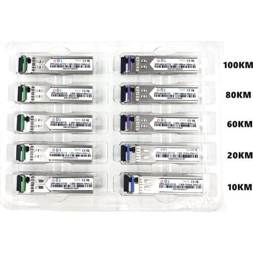 LC SFP Fiber optic module 1.25G LC 10/20/60/80/100KM 1310/1490/1550nm Single Fiber SFP Optical Module Transceiver FOR ONU OLT