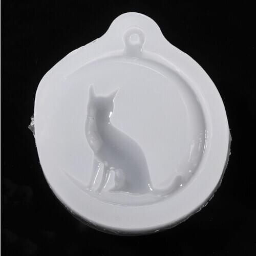 Moon Cat Epoxy Resin Mold Moon Cat Pendant Silicone Mold Home Decor Jewelry Charm Earrings Making Tools