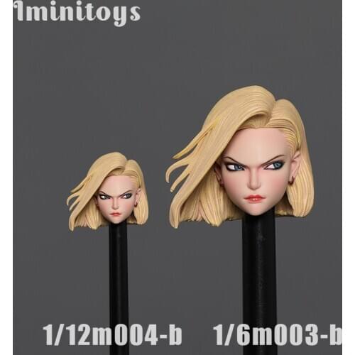 M003/M004 1/6 1/12 Female Figure Head Sculpt Carved Model for 6'' 12'' Action Figure Model Doll Fans Chrismas Birthday Gift