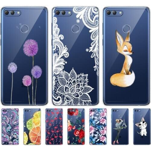 Soft Phone Shell Case For Huawei P Smart 2018 Enjoy 7S Soft TPU Silicon Back Cover 360 Full Protective Printing Transparent Bag