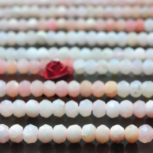 Natural Pink Opal Faceted Rondelle Loose Beads Wholesale Gemstone Semi Precious Stone Bracelet Necklace Diy Jewelry Making 15"