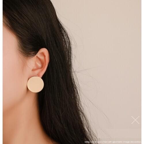 2020 New Mirror Geometric Earrings for Women Cute Metal Simple Gold Silver Colour Round Earrings Fashion Jewelry Gift