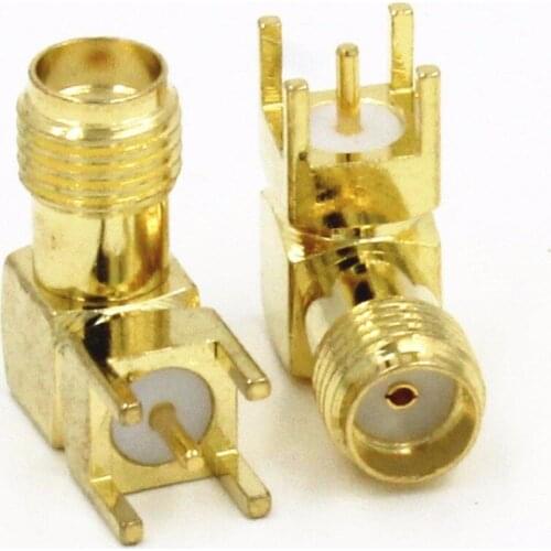 PCB mount SMA female jack right angle RF coaxial Solder connector converter gold plated
