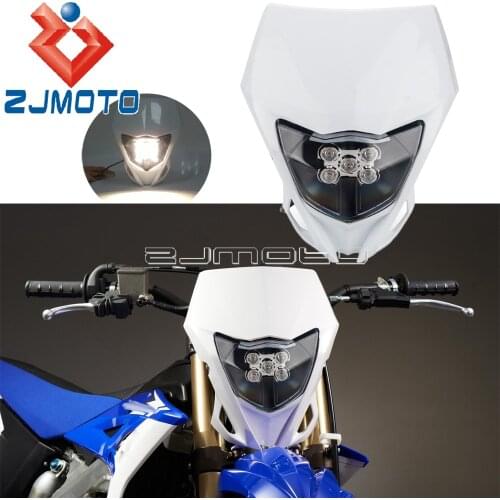 Enduro Motocross Head Light Fairing Universal for Yamaha WR WRF YZ YZF 125 230 250 400 450 MX Dirt Bike LED Headlight Headlamp
