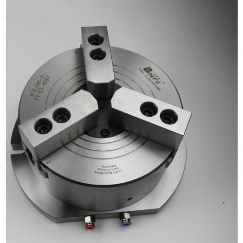 Hollow vertical pneumatic hydraulic dual-purpose three jaw chuck KL200TQ-3