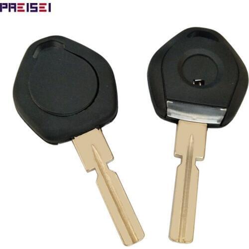 PREISEI 10pieces/lot Car Transponder Chip Key Case For BMW Key Fob Replacements With LED Light