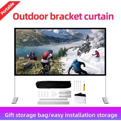 VEIDADZ Projector Protective Outdoor Portable Folding Screen 16:9 84 100 120 Inch Home Outdoor KTV Office 3D HD Projection Scree