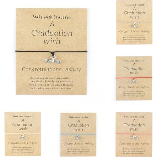 Make A Graduation Bracelet Adjustable Lucky Graduation Bracelet for Women Men Student Graduate Jewelry Gift