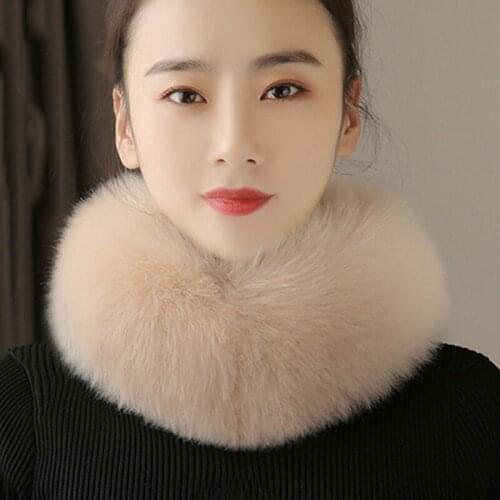 Korean Women Faux Rabbit Fur Cycling Neck Guard False Collar Snood Winter Plush Thicken Protect Cervical Spine Warm Scarf Q18