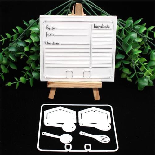 KSCRAFT Recipe Memory Dex Stamp and Metal Cutting Dies for DIY Scrapbooking/Card Making/Kids Fun Decoration Supplies
