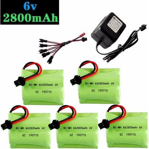 SM PLUG ) 6v 2800mah NiMH Battery For Rc toys Cars Tanks Truck Robots Boats Guns 6v Rechargeable Battery Ni-MH AA Battery Pack