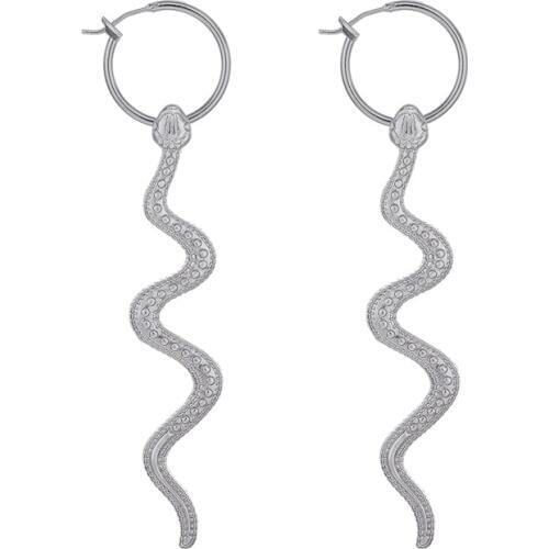 1Pair Hyperbole Long Snake Earrings for Women Jewelry Punk Animal Serpentine Hoop Earrings Handmade Womens Circle Earings E291