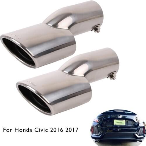 1pc Rear Exhaust Muffler End Tail Pipe Outlet Tips For Honda Civic 10th Gen 2016 2017 глушилка