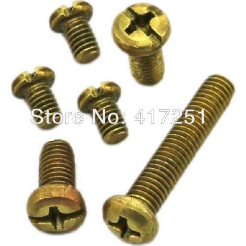 100 pieces Metric M3*12mm Brass Cross Recessed Pan Head Screws Fasteners