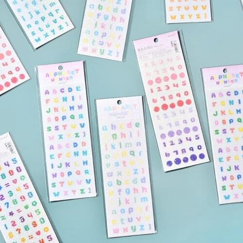 2 Sheets Shiny Letter Gift Alphabet Sticker Self Adhesive Letters for Kid Photo Card Diary Album