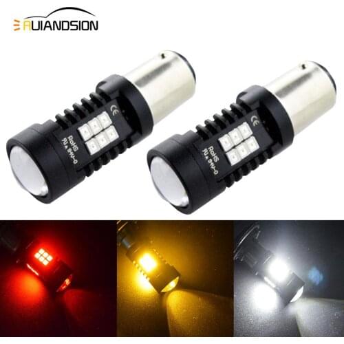 2pcs 12V 24V 1142 BA15D 1157 BAY15D S25 BAZ15D P21/4W 3030 21SMD Led Auto Turn Brake light White Red Yellow
