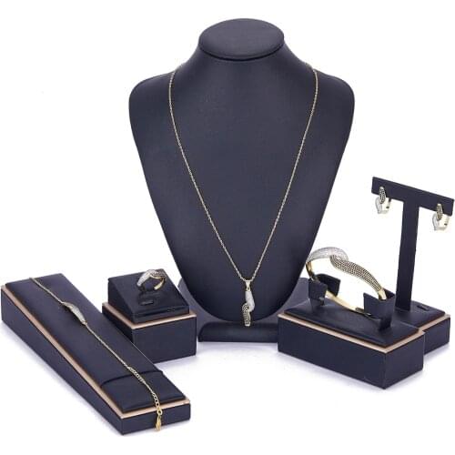 2021 Apr hot selling accessories wedding jewelry set for women Mixed color jewelry set copper high quality jewelry set
