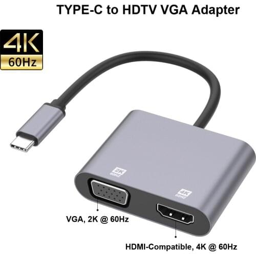 TYPE-C to 2*HDMI-Compatible USB Adapter,USB tpye c to Dual 4K HDTV Screen adapter