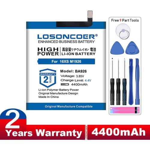 LOSONCOER 4400mAh BA926 Good Quality Batteries For Meizu 16XS M1926 M926Q M926H Smart Phone Battery +Free Tools