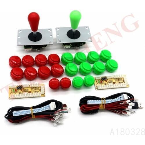 Arcade Joystick DIY Kit Zero Delay Arcade DIY Kit USB Encoder To PC Arcade Sanwa Joystick+Sanwa Push Button For Arcade Mame