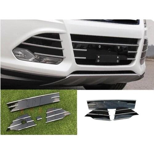 Car styling For Ford Kuga Escape Grille trim 2013-2015 For Kuga Grille stickers high version Grille strip Chromium Styling